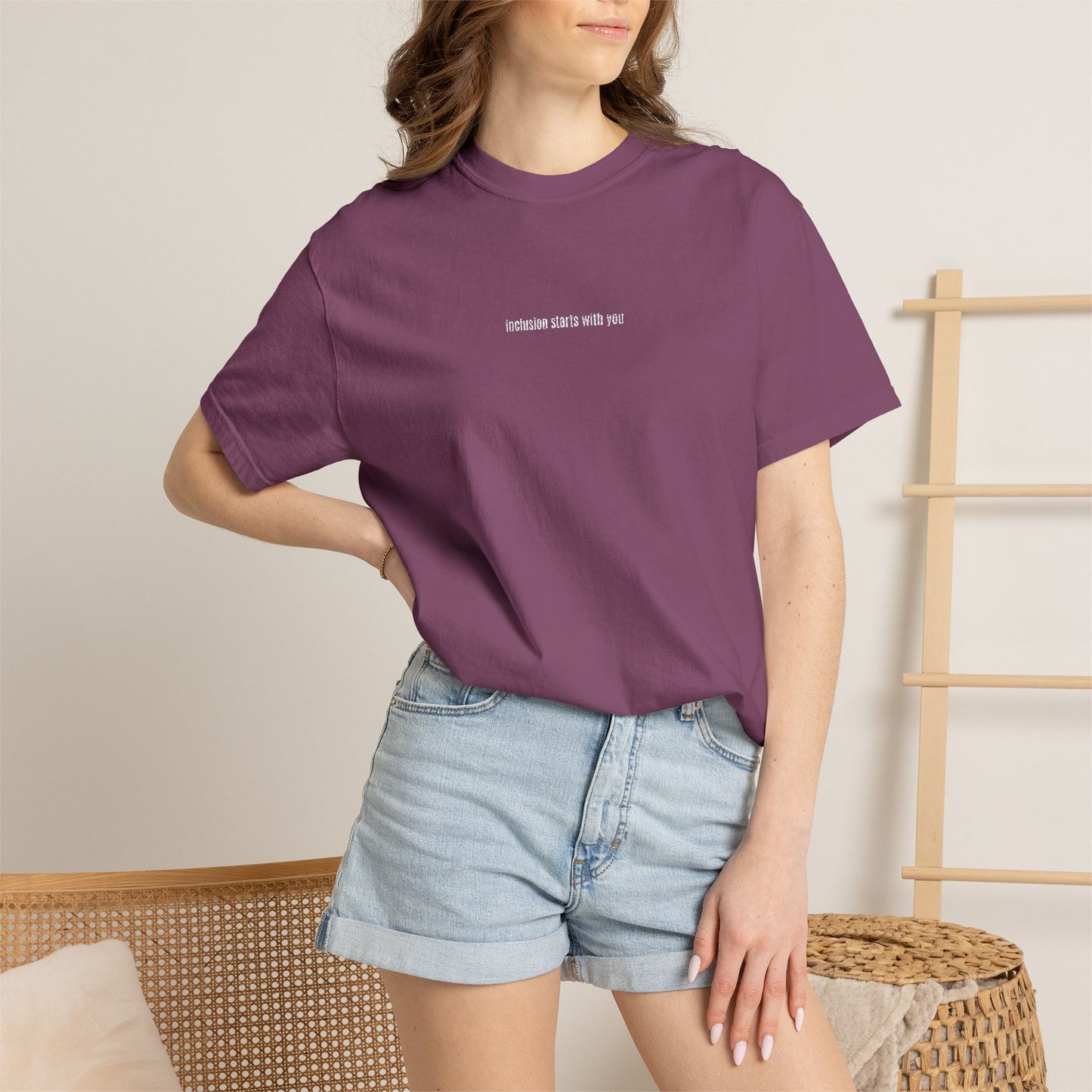 Inclusion Starts With You Embroidery Tee